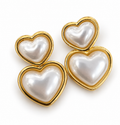 Aretes corazón doble