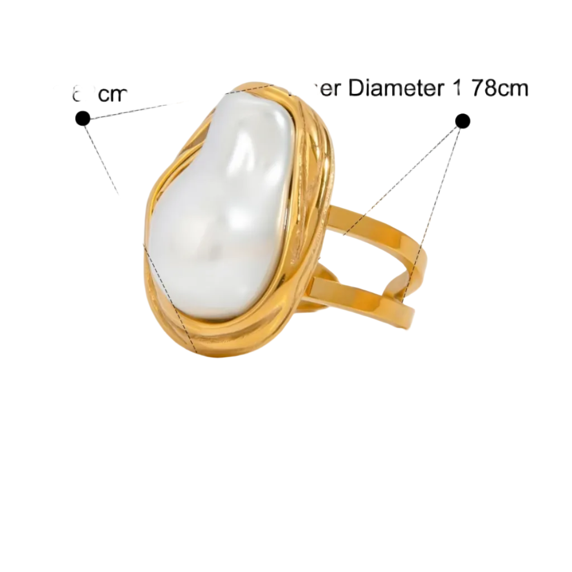 Anillo perla chunky